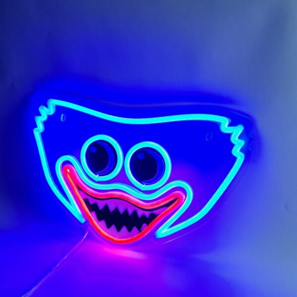 Huggy Wuggy Neon Sign, Horror Video Game, Monster Poppy Playtime