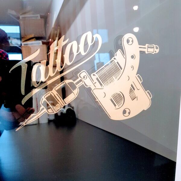 Tattoo Machine Window Decal, Wall Shop Sticker