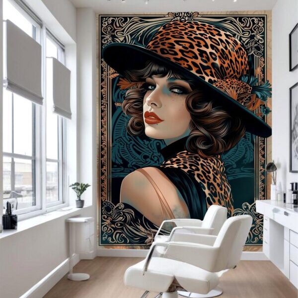 Beauty Salon Lady in Retro Style