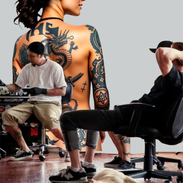 Tattoo Nude Lady Mural Wall Wrap