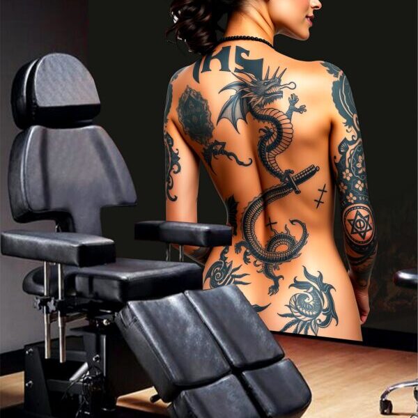 Tattoo Nude Lady Mural Wall Wrap