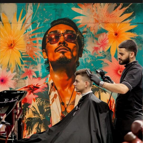 Barbershop California Man Wall Mural